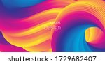 vibrant color. fluid shape.... | Shutterstock .eps vector #1729682407