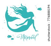 Mermaid  Silhouette  Hand Drawn ...