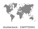 detailed world map in... | Shutterstock .eps vector #1369752041