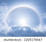 Sun halo in daylight time of...