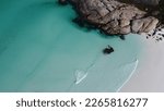 Aerial View  Blue Shallow Water ...