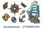 pirates color elements. tattoo... | Shutterstock .eps vector #1793099194