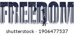 freedom slogan. bar code.... | Shutterstock .eps vector #1906477537
