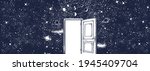 open door in universe. black... | Shutterstock .eps vector #1945409704