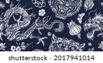 tigers and dragons. japanese... | Shutterstock .eps vector #2017941014