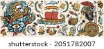 ancient greece. old school... | Shutterstock .eps vector #2051782007