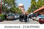 Small photo of New Delhi, India - 16 Mar, 2022 - Campus of The Supreme Court of India and the lawyers are having discussion. It is the supreme judicial body of India and the highest court of the Republic of India