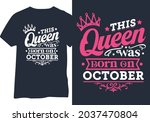 this queen was born on october  ... | Shutterstock .eps vector #2037470804