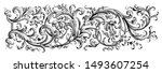 vintage baroque victorian frame ... | Shutterstock .eps vector #1493607254