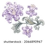 baroque vintage floral ornament ... | Shutterstock .eps vector #2066890967