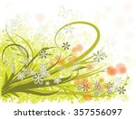 spring green flowers background | Shutterstock .eps vector #357556097