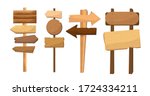 wooden way direction sign.... | Shutterstock .eps vector #1724334211