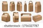 craft food box. cardboard lunch ... | Shutterstock .eps vector #1756327787