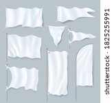 white flag set. isolated blank... | Shutterstock .eps vector #1825255991
