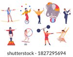 circus performers are jugglers  ... | Shutterstock .eps vector #1827295694
