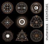 mystic circle symbol  spiritual ... | Shutterstock .eps vector #1832452681