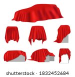 realistic red wrinkled elegance ... | Shutterstock .eps vector #1832452684