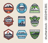 summer camp badge set. isolated ... | Shutterstock .eps vector #1832491381