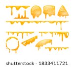 pure melted amber honey... | Shutterstock .eps vector #1833411721