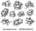 melted toffee caramel... | Shutterstock .eps vector #1858433641