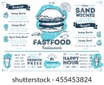 fast food menu design and fast... | Shutterstock .eps vector #455453824