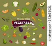 farm fresh vegetable banner... | Shutterstock .eps vector #593653031