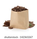 Coffee Beans Isolated On White...