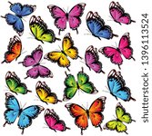 Beautiful Color Butterflies Set ...
