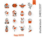 celebration easter icons. .... | Shutterstock . vector #348512357
