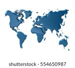 blue world map 3d illustration... | Shutterstock . vector #554650987