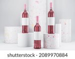 Pink Rose Wine Bottle With...