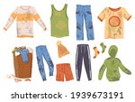 collection dirty clothes.... | Shutterstock .eps vector #1939673191