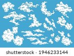 hand drawn  clouds set. vintage ... | Shutterstock . vector #1946233144