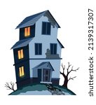 spooky house. dark scary house... | Shutterstock .eps vector #2139317307