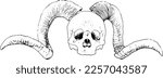 Human Skull With Horns Creative ...
