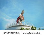 Small photo of Banyuwangi Regency, Indonesia - November 12 2015. Gandrung statue as a Banyuwangi landmark located on the shores of North Banyuwangi near Watu Dodol Beach. It is said that it can dance by itself