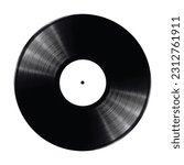 Black vinyl record isolated on...