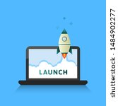 rocket and launch concept.... | Shutterstock .eps vector #1484902277