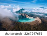 Ijen crater is the most acidic crater in the world, has a beautiful panorama, especially if we use a drone to see it from above.