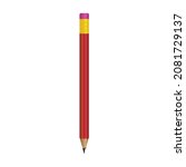 realistic red pencil with white ... | Shutterstock .eps vector #2081729137
