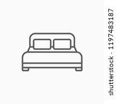 double bed icon | Shutterstock .eps vector #1197483187