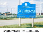 The city of Oshawa sign