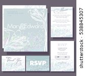 set of wedding cards or... | Shutterstock .eps vector #538845307