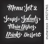 menu hand lettering collection... | Shutterstock .eps vector #345271961