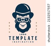 monkey logo template with hat... | Shutterstock .eps vector #2132517557
