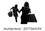 man and woman running for... | Shutterstock .eps vector #2077364194