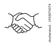 handshake black line icon. the... | Shutterstock .eps vector #1933074374