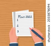 plan 2022. to do list for next... | Shutterstock .eps vector #2033878094