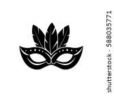 Carnival Mask Icon Black...
