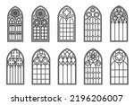Church Medieval Windows Set....